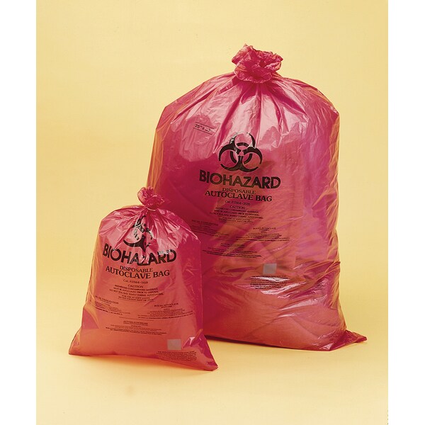 Bel-Art Bel-Art Red Biohazard Disposal Bags, 1.5mil, 40-50 Gallon, PE, 100/PK F13164-3848 - main